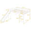 Lit mezzanine avec glissade, conception multifonctionnelle, lit double (blanc)