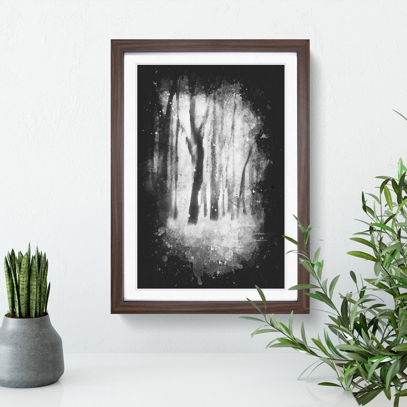 Forest Blur - Framed Print, 45cm H x 33cm W x 2cm D, Walnut Framed