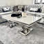 Modern Arriana 130cm x 70cm Chrome Coffee Table White Marble Top for Living Room