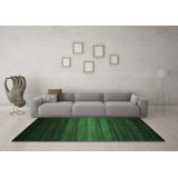 Tapis contemporains vert émeraude lavable à la machine 1776