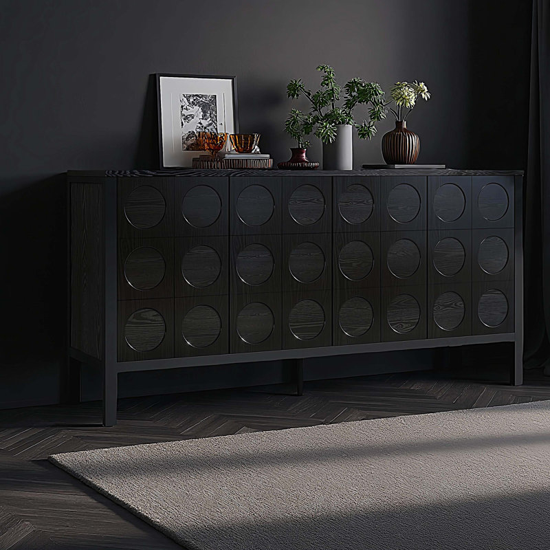 Armoire de rangement Buffet avec porte en forme de cercle géométrique unique