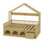 Structure de lit en bois avec toit et lumières DEL, lit avec tiroir de rangement et tablettes, garde-corps de sécurité-877482503-877482522