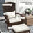 Outsunny Patio Wicker Adirondack Chair With Ottoman, Comfortable High-Back Seating For Outdoor Relaxation And Versatile Use In Garden, Deck, And Backyard-1028570558