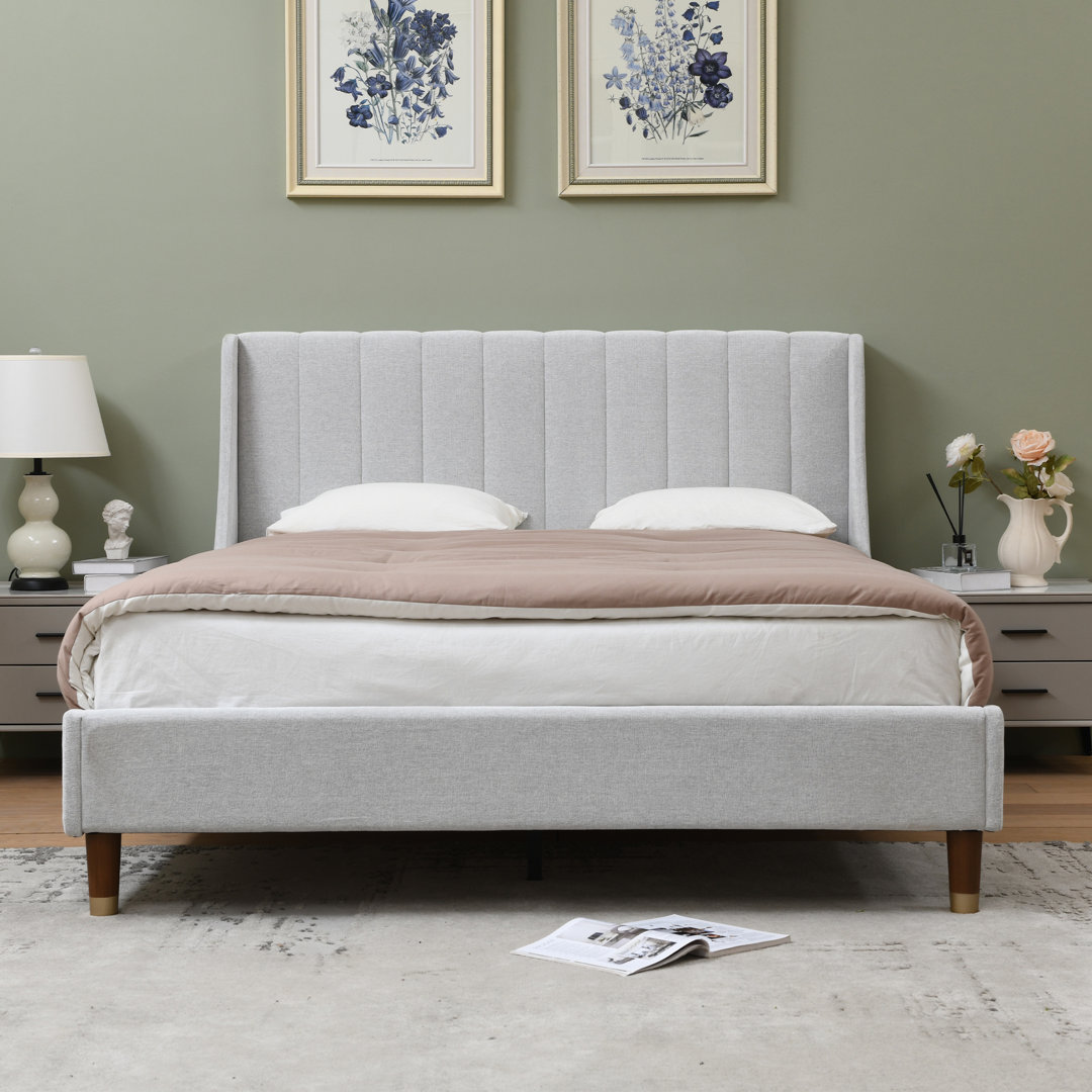 Linvel Upholstered Wingback Bed Ebern Designs 