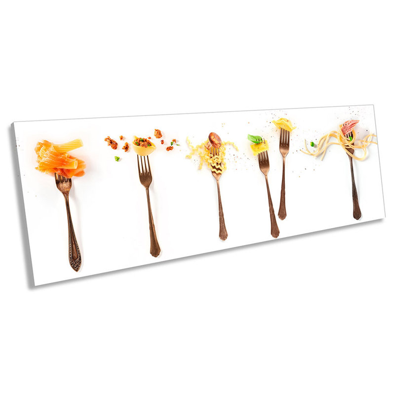 Italian Food Forks Pasta - Wrapped Canvas Panoramic Print, 30.48cm H x 91.44cm W