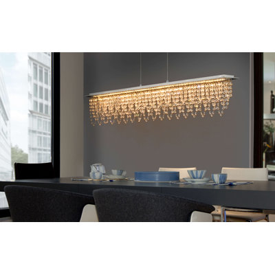 Ibrahim 1 - Light Silver/Clear LED Crystal Pendant
