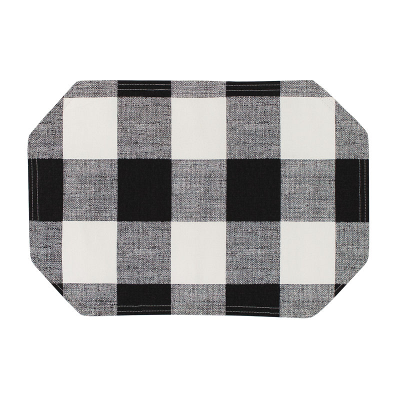 Napperon en coton 17 po Anderson, Noir / blanc