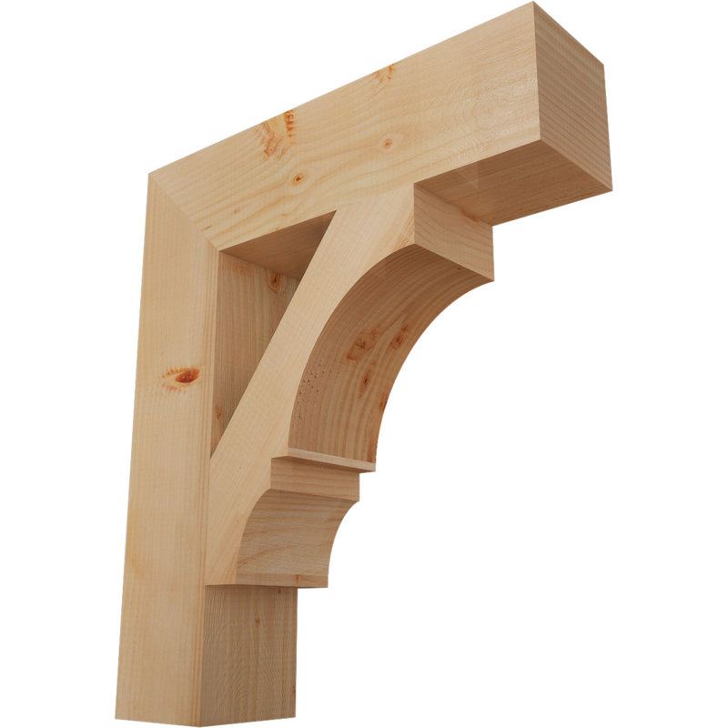 Balboa H W D Wood Bracket / Corbel, Smooth Douglas Fir, 5 1/2" W x 24" D x 28" H