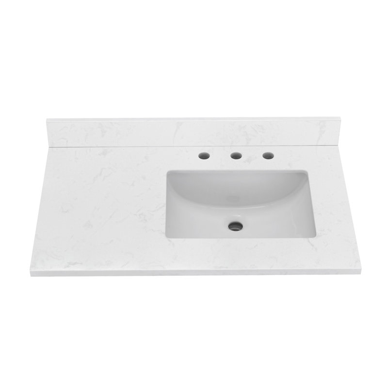 36" Engineered Stone Single Bathroom Vanity Top With Sink