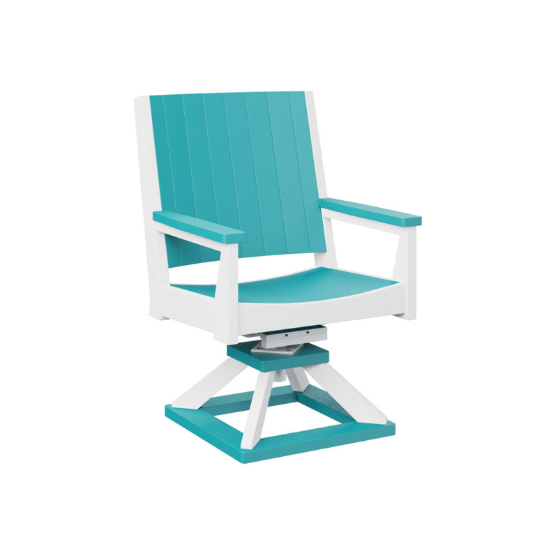 Chaise berçante berçante pivotante Berlin, Bleu Aruba
