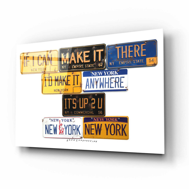 Red Barrel Studio® «New York NY» par Gregory Constantine, art mural en verre acrylique, H 12 po x l 16 po x P 0,13 po