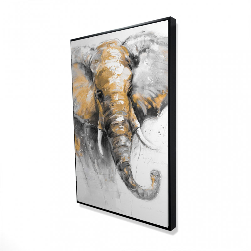 «Beautiful Golden Elephant», H 36 po x l 24 po