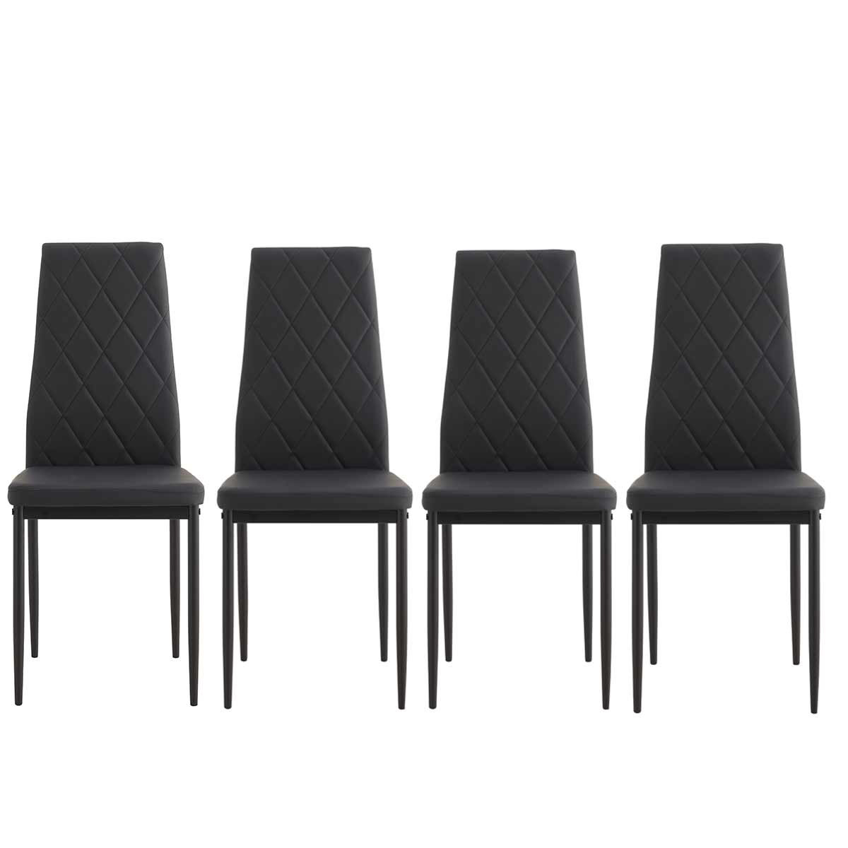 Latitude Run® Modern Black Leather Dining Chair Set Of 4 Modern Kitchen ...