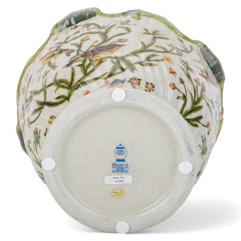 Porcelain Scallop Planter Satin Grass