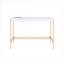 Bureaux, blanc moderne & amp; Bureau d'écriture doré avec port USB | Métal doré, bois synthétique blanc