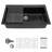 33" L x 22" W Granite Composite Drop-In Kitchen Sink Single Bowl Quartz Kitchen Sink with Sink Grid-107376196