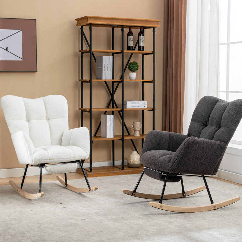 Chaise berçante moderne Marsa, Gris foncé