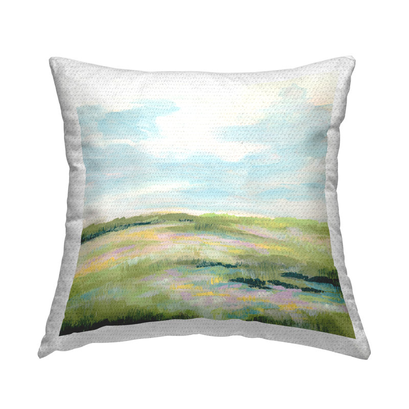 Coussin d'extérieur Pastel Meadow Landscape par June Erica Vess