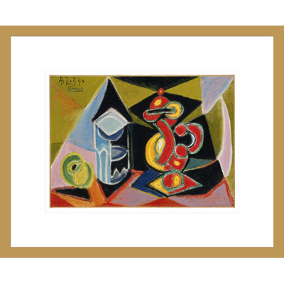 «Still Life with Glass and Fruit» par Pablo Picasso, impression giclée sur cadre