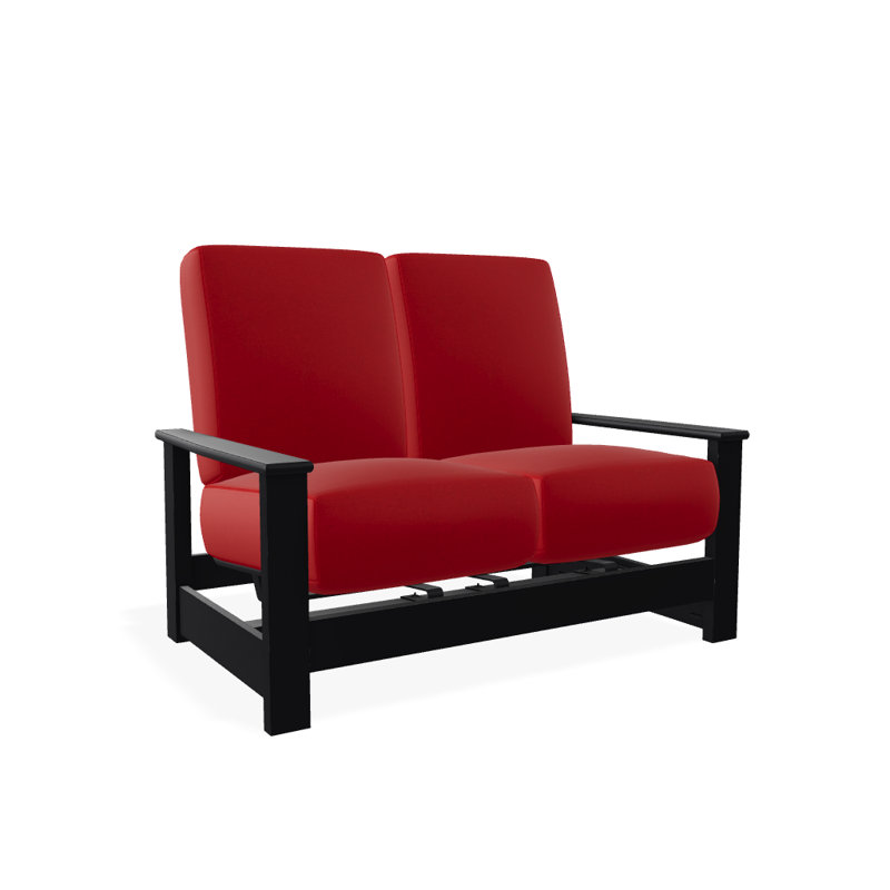 Causeuse profond avec coussins Leeward, Rouge 1A, Noir