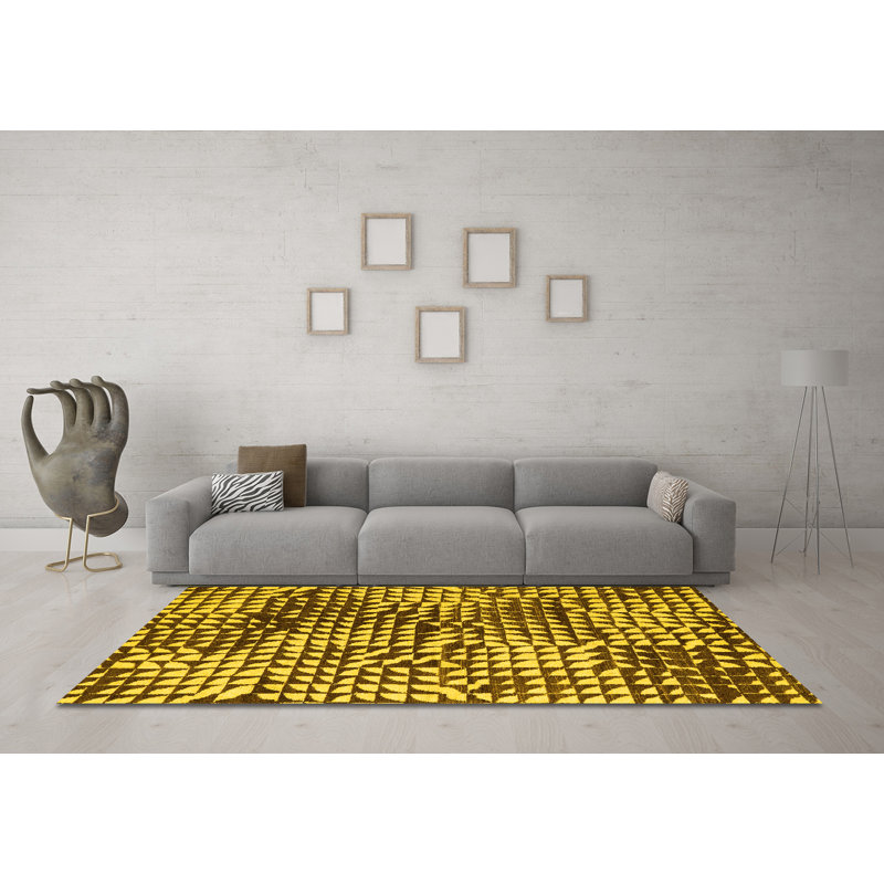 Washable Abstract Indoor Rug, Square 3'