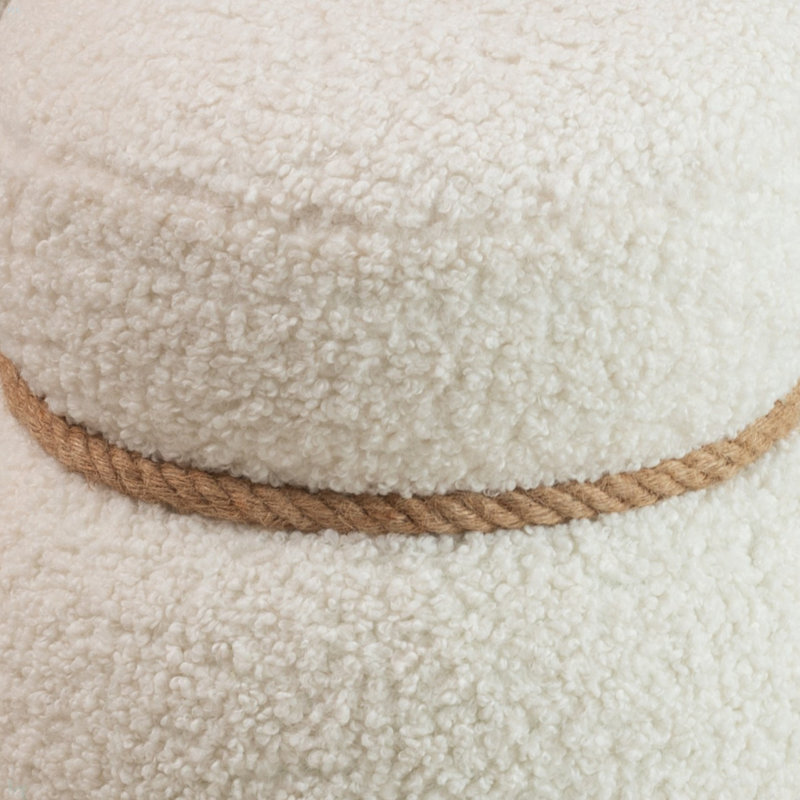 Tabouret bonhomme de neige, siège d'une largeur de 14,56 po, ventre rond, mignon et ludique, convient à tout espace, Blanc