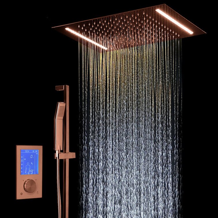 Fontana Wall Mounted LED Rainfall Showerhead