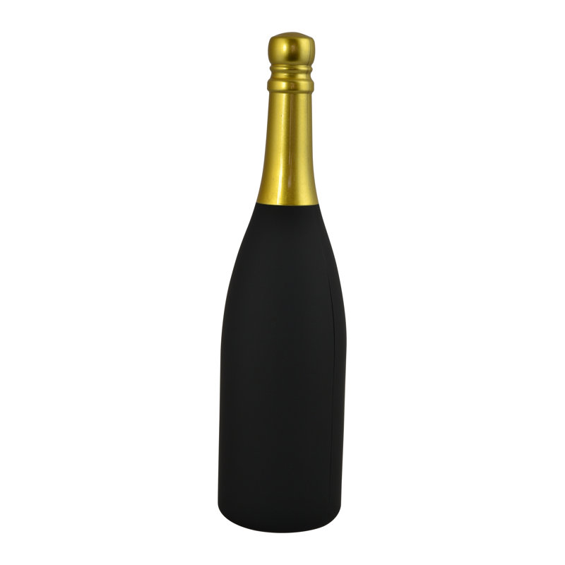 Bouteille de vin noire et dorée de 13 po avec accessoires