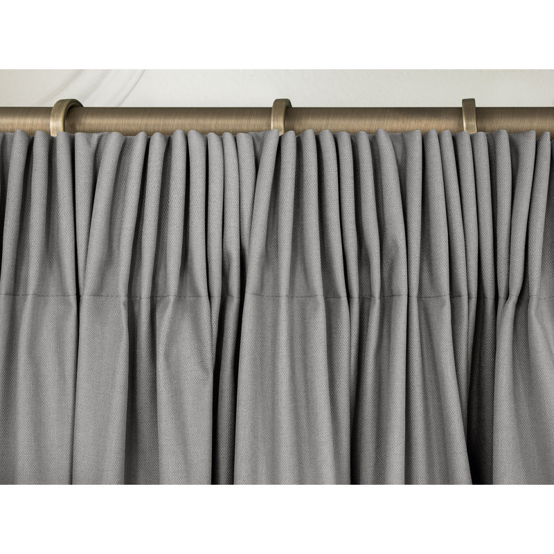 Muskell Cotton Blend Semi Sheer Curtain Pair, 102" x 108", Grey