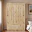 Garde-robe de rangement à 3 portes avec 2 tiroirs et 2 tringles de suspension-130197124