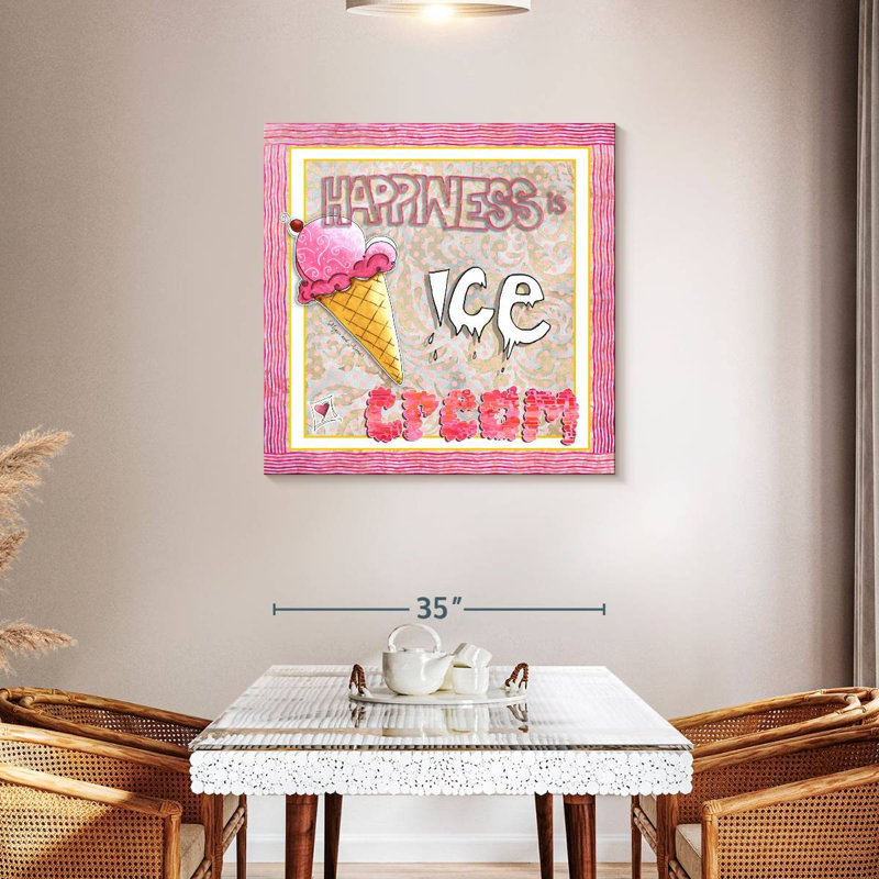 Yarlin My Happiness Is Ice Cream, 36" H x 36" W