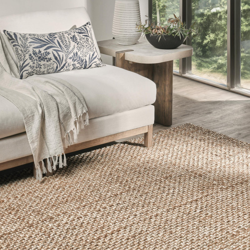 Panama Jute / Sisal Area Rug in Beige, Rectangle 5' x 8'