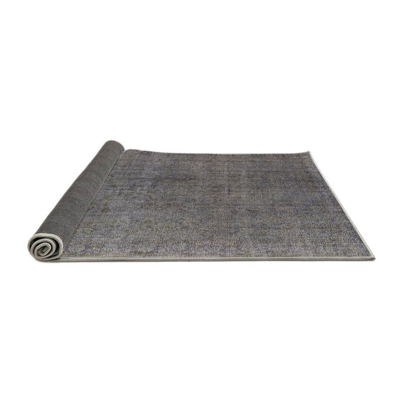 Tapis géométrique gris foncé, Rond 5 pi