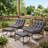 Ergonomic Removable Upholstered Rocking Chair With Upholstered Footstool, Outdoor Lounge Rocking Chair For Patio, Garden Set Of 2-225103436