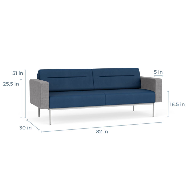 Canapé de réception Darsey, Patriot Plus Blue Ridge; gris chambray, Sans alimentation, Argent argent