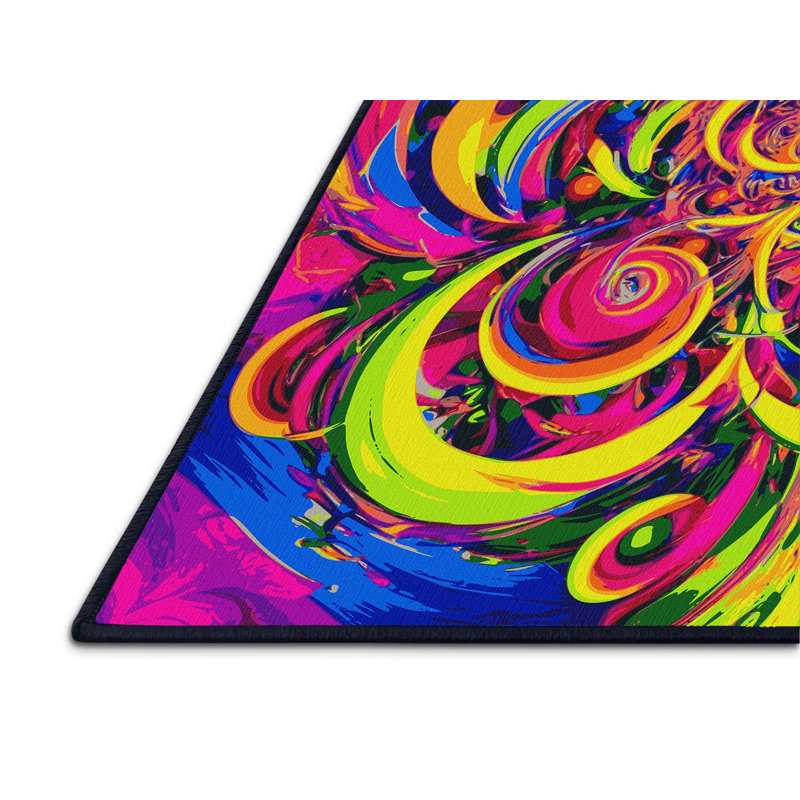 Kaleidoscope Burst Rug, Round 6'
