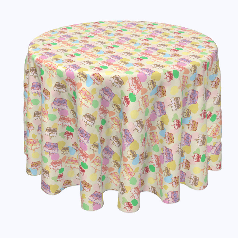 Kevin Geometric Round Easter Tablecloth, 90" x 90"