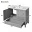 Meuble-lavabo moderne 36 po avec cadre en pin massif, 1 porte à fermeture douce et 3 tiroirs, armoire de rangement moderne-1117028484