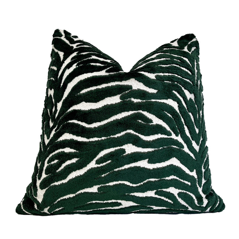 Housse de coussin en velours zébré, Beige, H 22 po x l 22 po