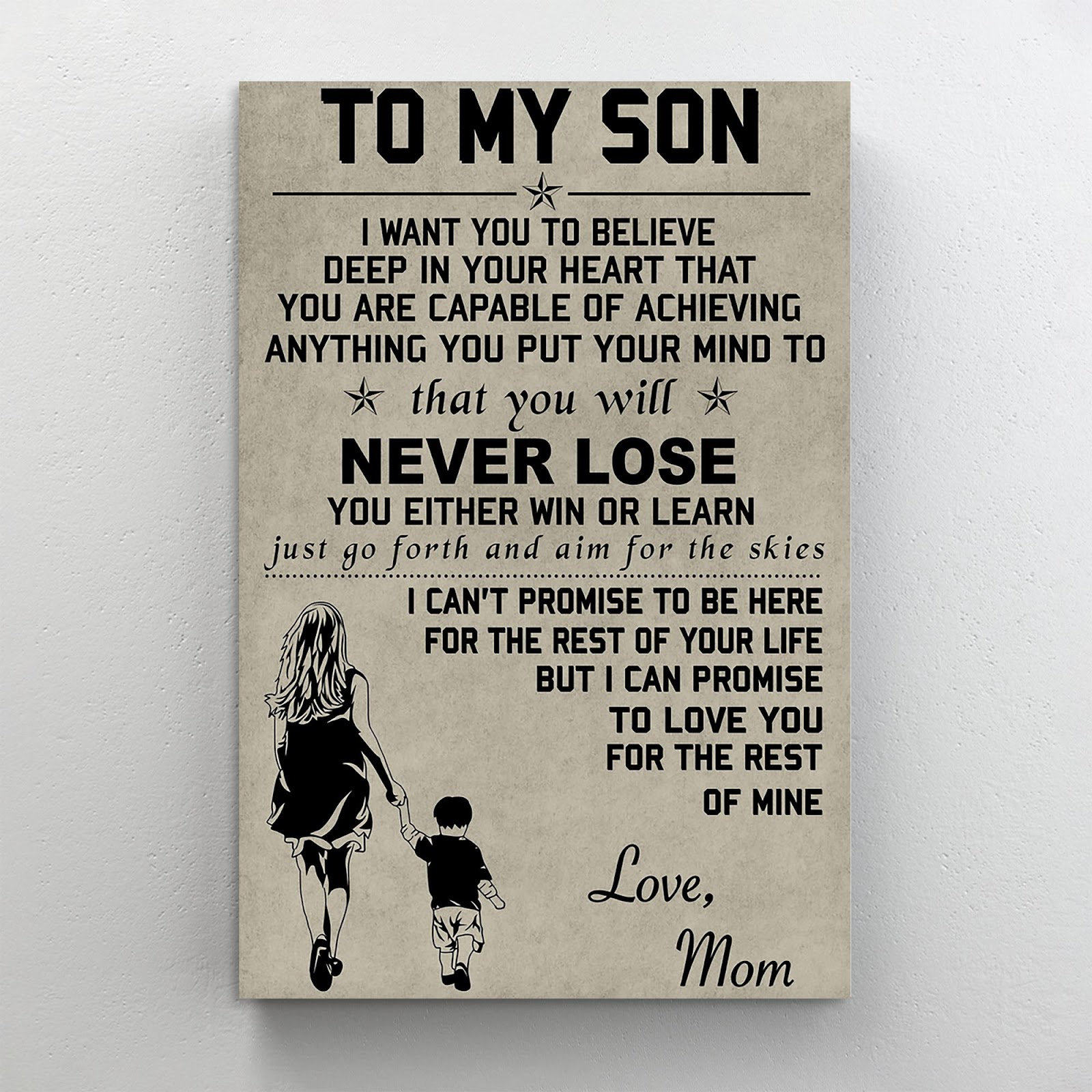 Trinx to My Son Mother and Son - Wrapped Canvas Textual Art | Wayfair