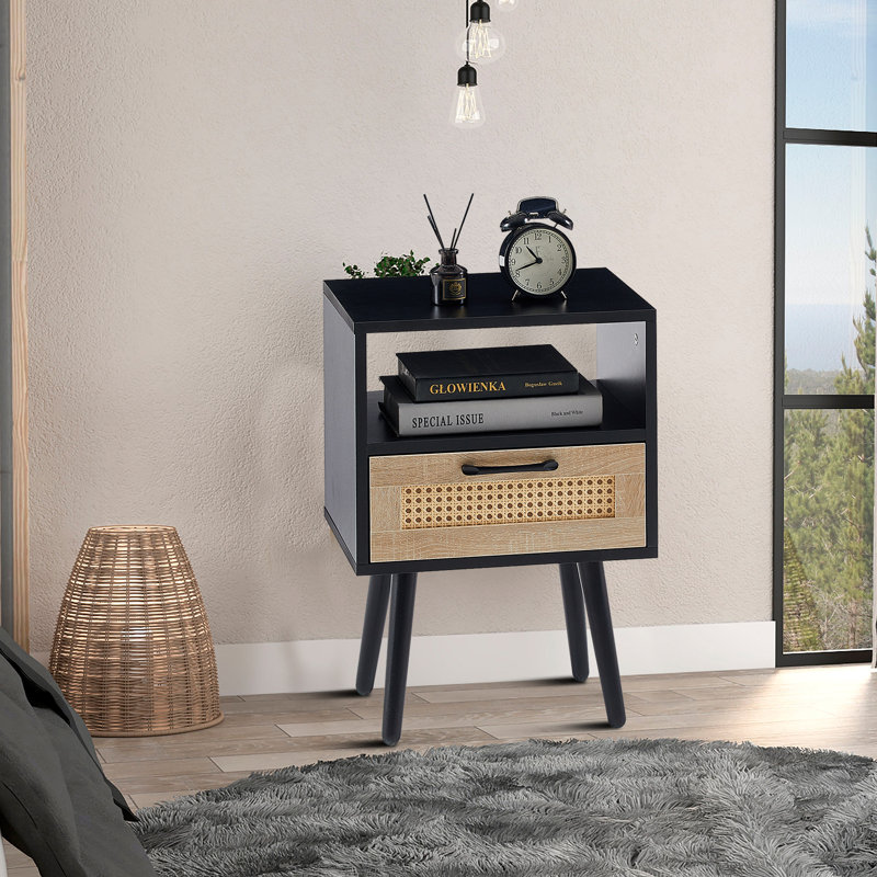 Table de chevet Cathrine, Noir