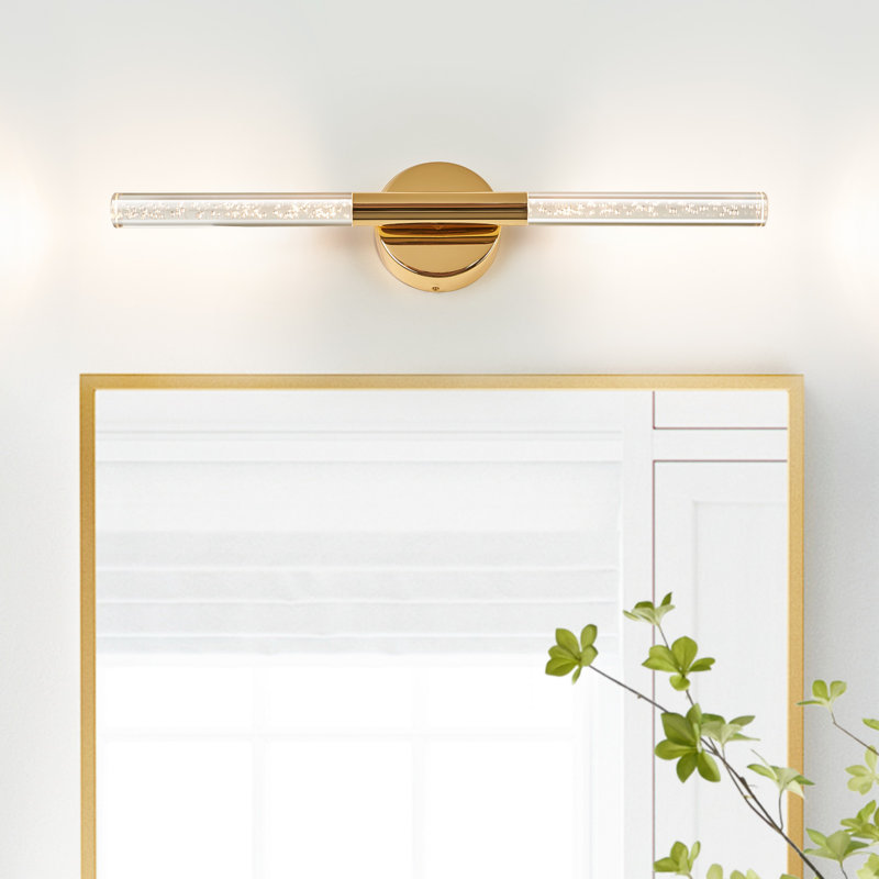2-Light Dimmable Bathroom LED vanity light, Gold, 24" Width, 1