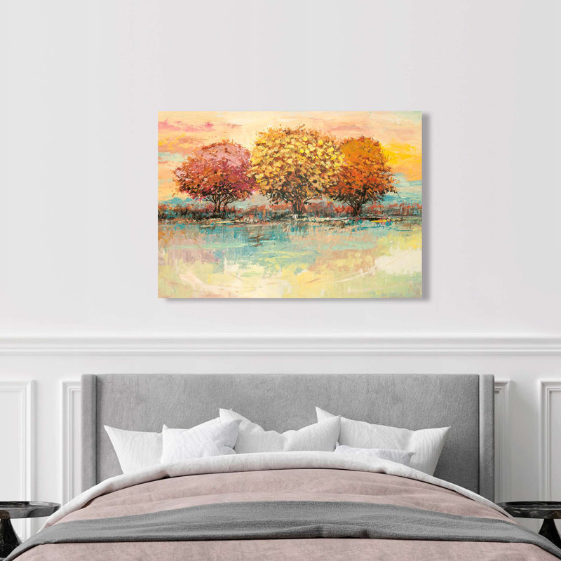 Morning Landscape In The Clearing (detail) by Luigi Florio - Wrapped Canvas Print, 70cm H x 100cm W x 4cm D
