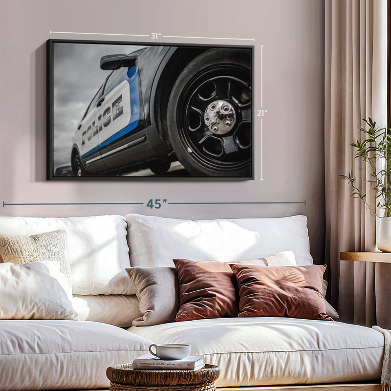 Police Cruiser Canvas Print, 21" H x 31" W