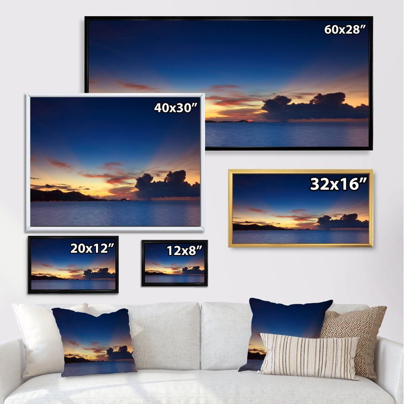 Nuage panoramique et ciel au coucher du soleil - Photographie sur toile, Cadre noir, H 8 po x l 12 po x P 1 po