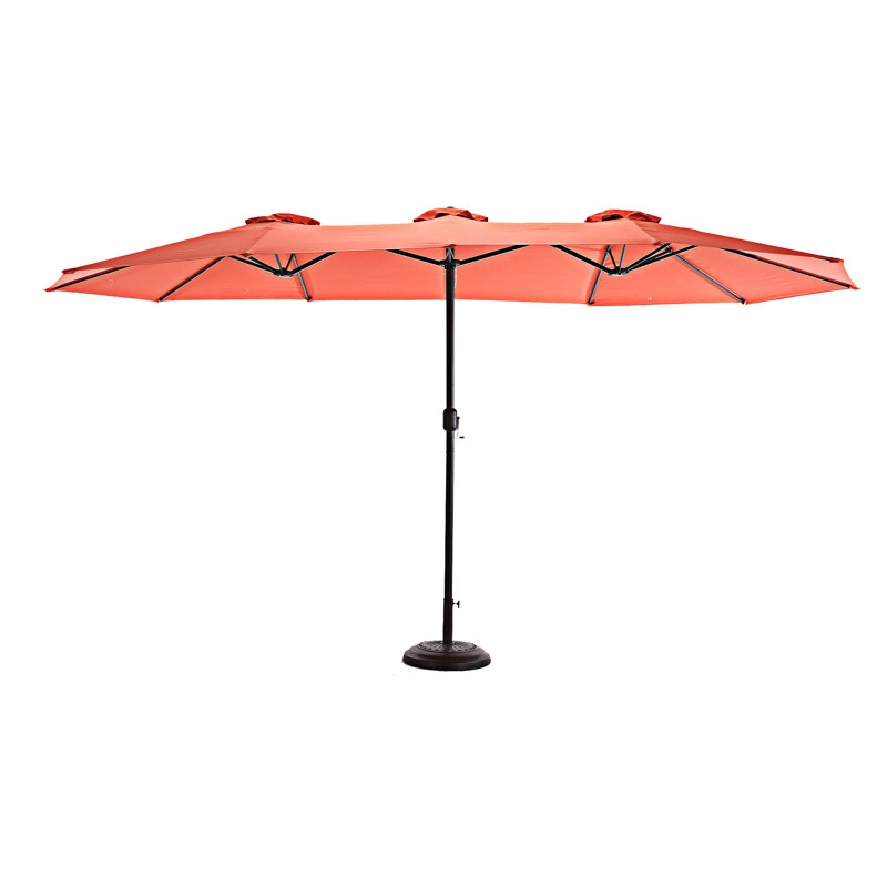 Parasol extérieur double à double face avec manivelle, Orange