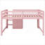Lit plateforme mezzanine en bois de pin rose chaud pour matelas double