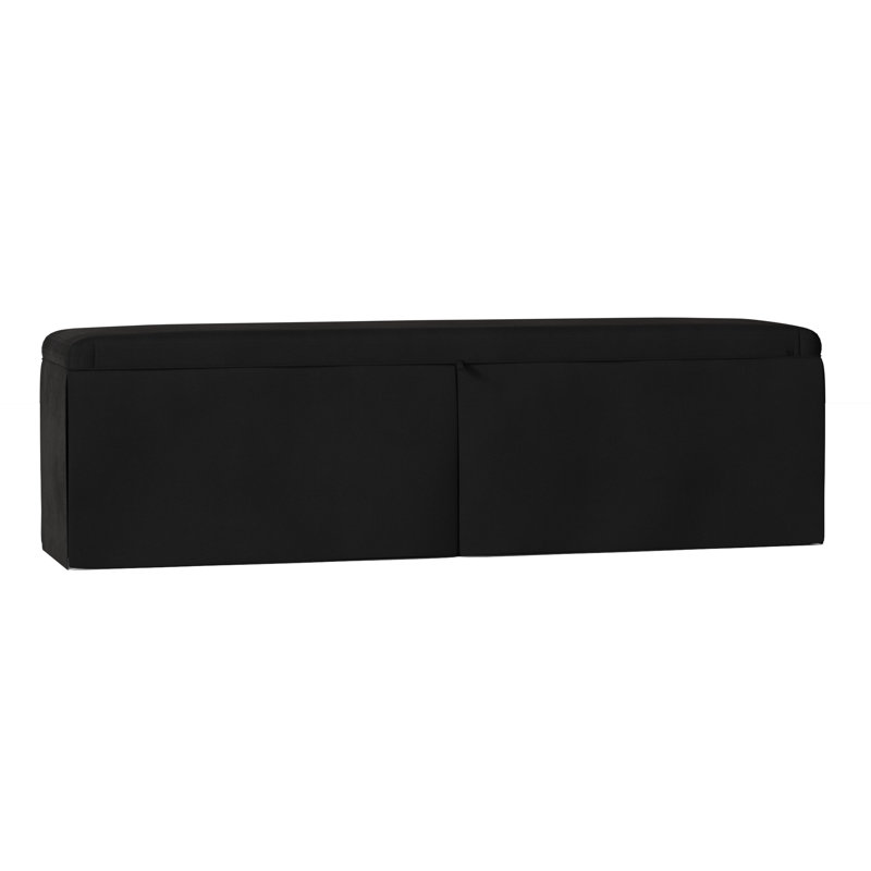 Banc de rangement à couvercle rabattable Ryan, H 21 po x l 72 po x P 18 po, Melon Robyn, Brun clair