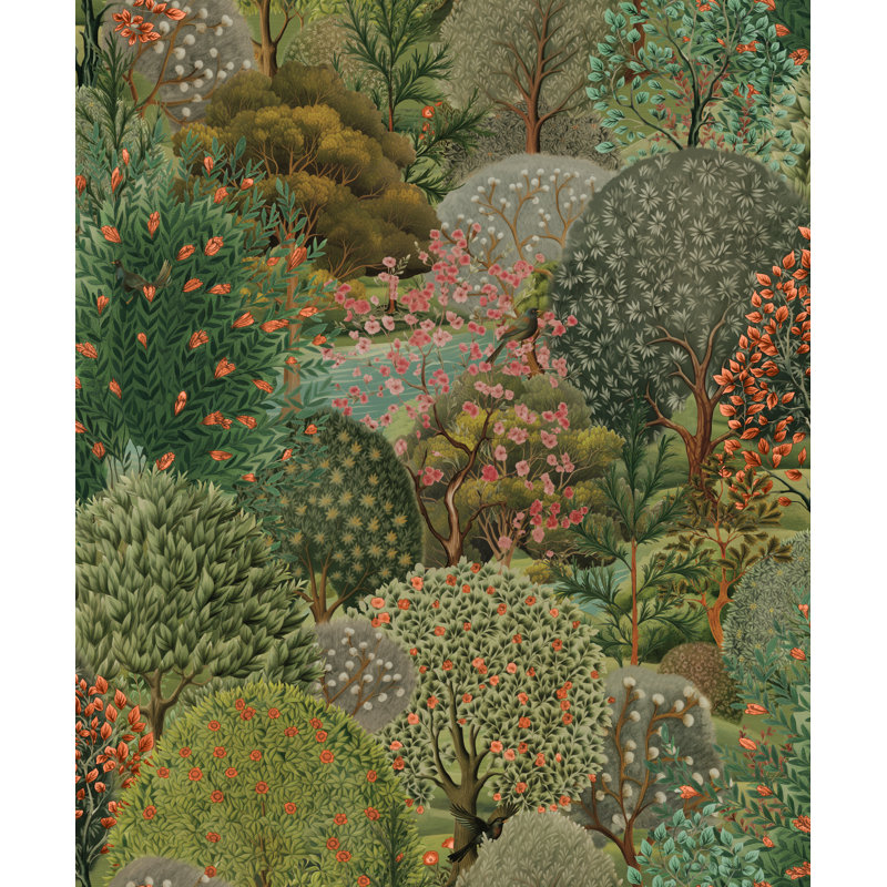 Tree Tapestry Green Non-Pasted Wallpaper