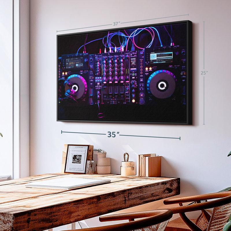 DJ Audio Controller Canvas Print, 25" H x 37" W